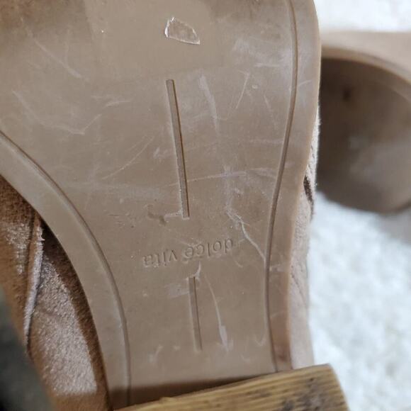 Dolce Vita Women's Suede Leather Zip Heeled Booties Ankle Boots Shoes - Picture 6 of 8